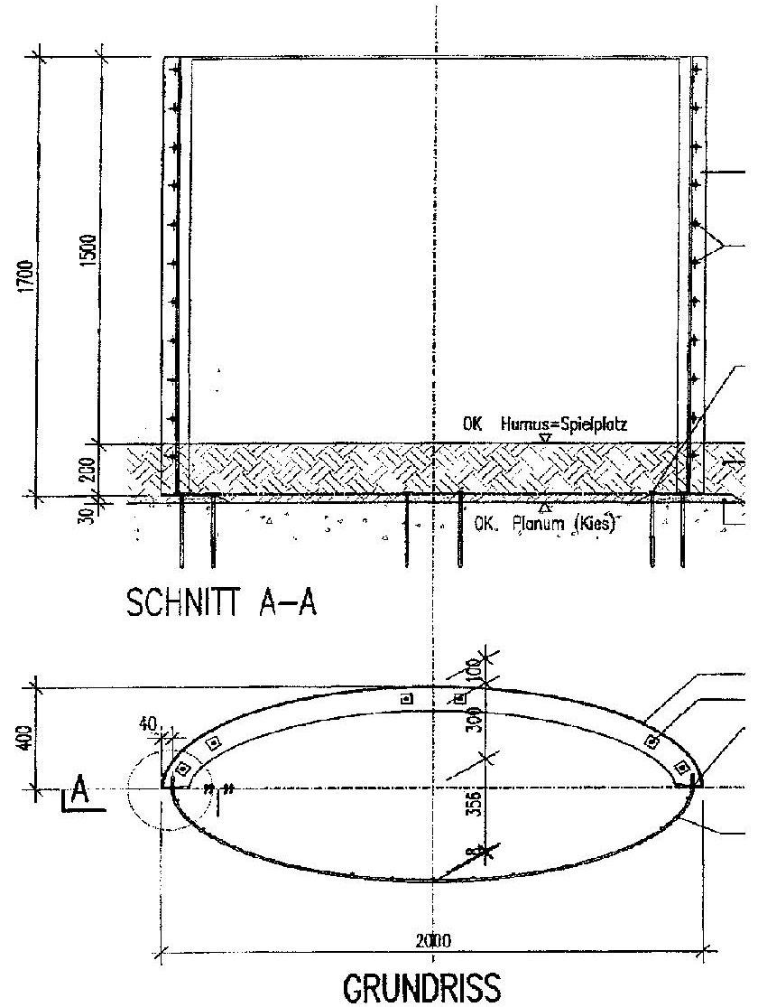 teschnischer Detailplan Glasfaser-Kunststoff-Element