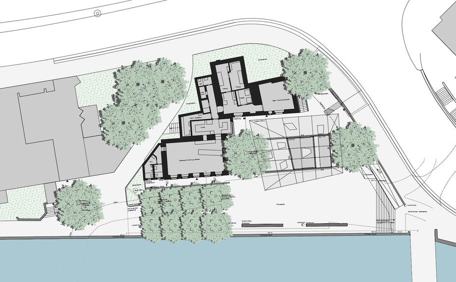 Situationsplan mit Grundriss für Neubau Metallwerkstatt Dynamo