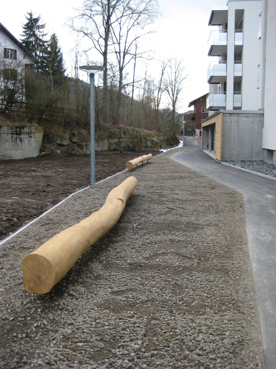Robinienholz unmittelbar nach der Montage