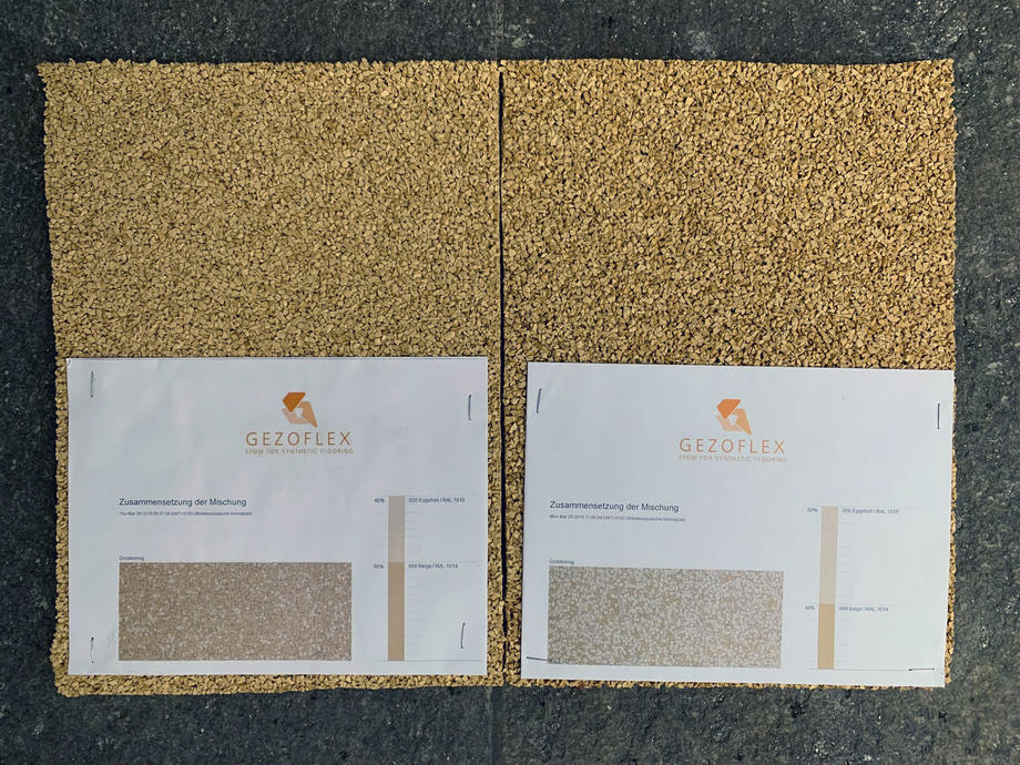 Bemusterung Farbmischung EPDM-Granulat